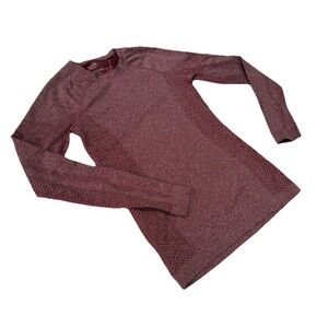 FIGS Seamless Shirt Womens XS Red Long Sleeve Crewneck Base Layer Athletic Scrub